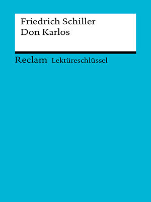cover image of Lektüreschlüssel. Friedrich Schiller
